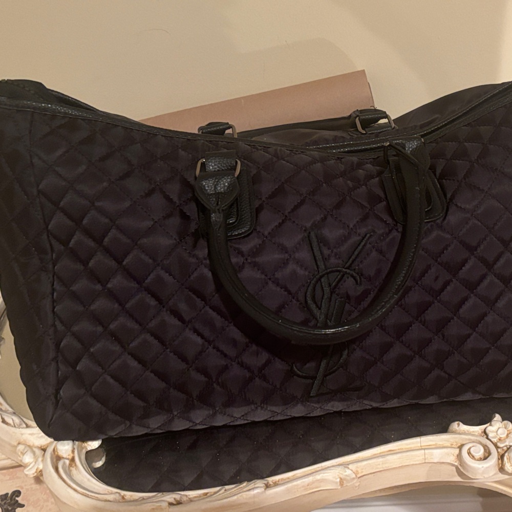 Yves Saint Laurent Quilted Black Travel Tote